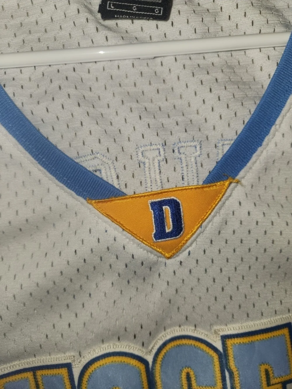 Carmelo Anthony NBA Denver Nuggets Vintage White Nike Men's Size Large Good Cond